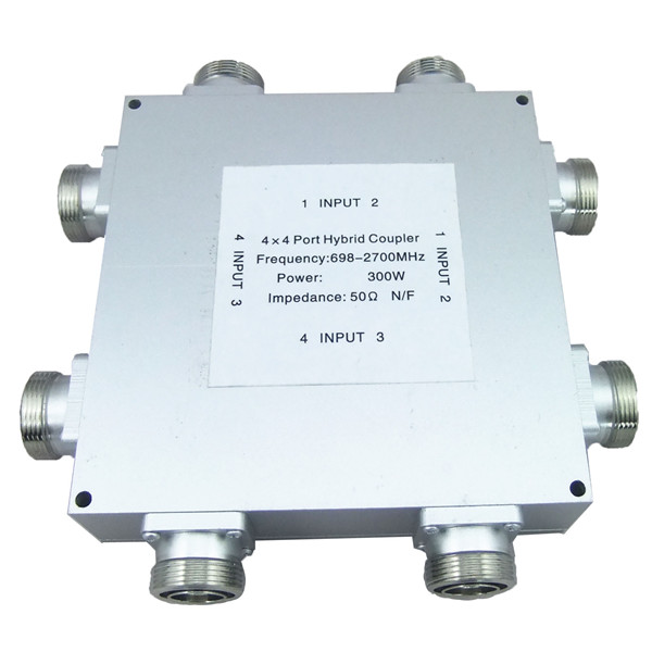 DIN 698-2700MHz 4 in 4 out Hybrid Combiner Hybrid Coupler Indoor