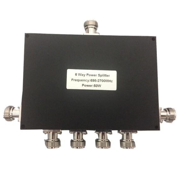 698-2700MHz 50W N 6 Way Power Splitter